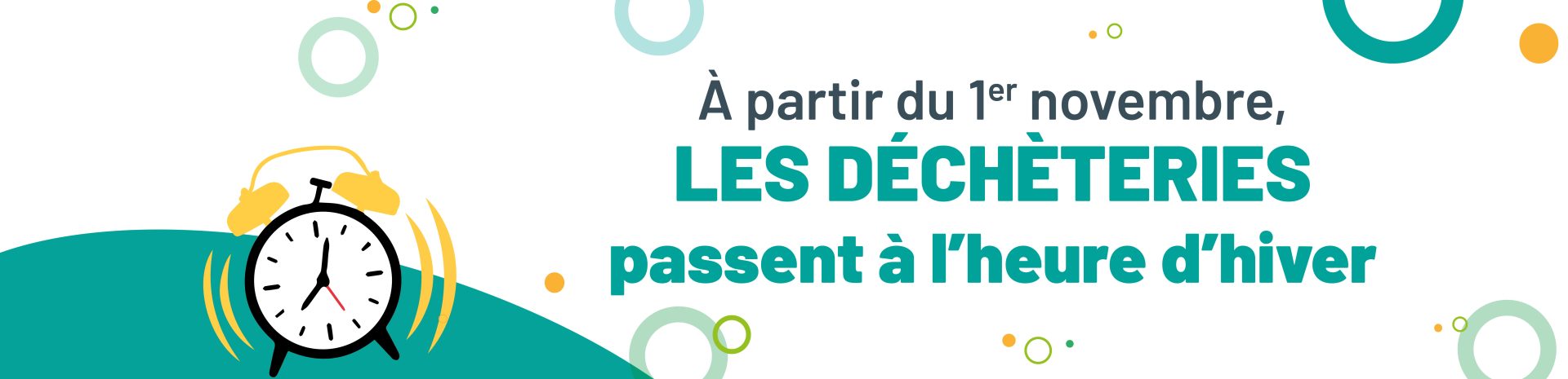 Bannière changement horaires hiver déchèteries